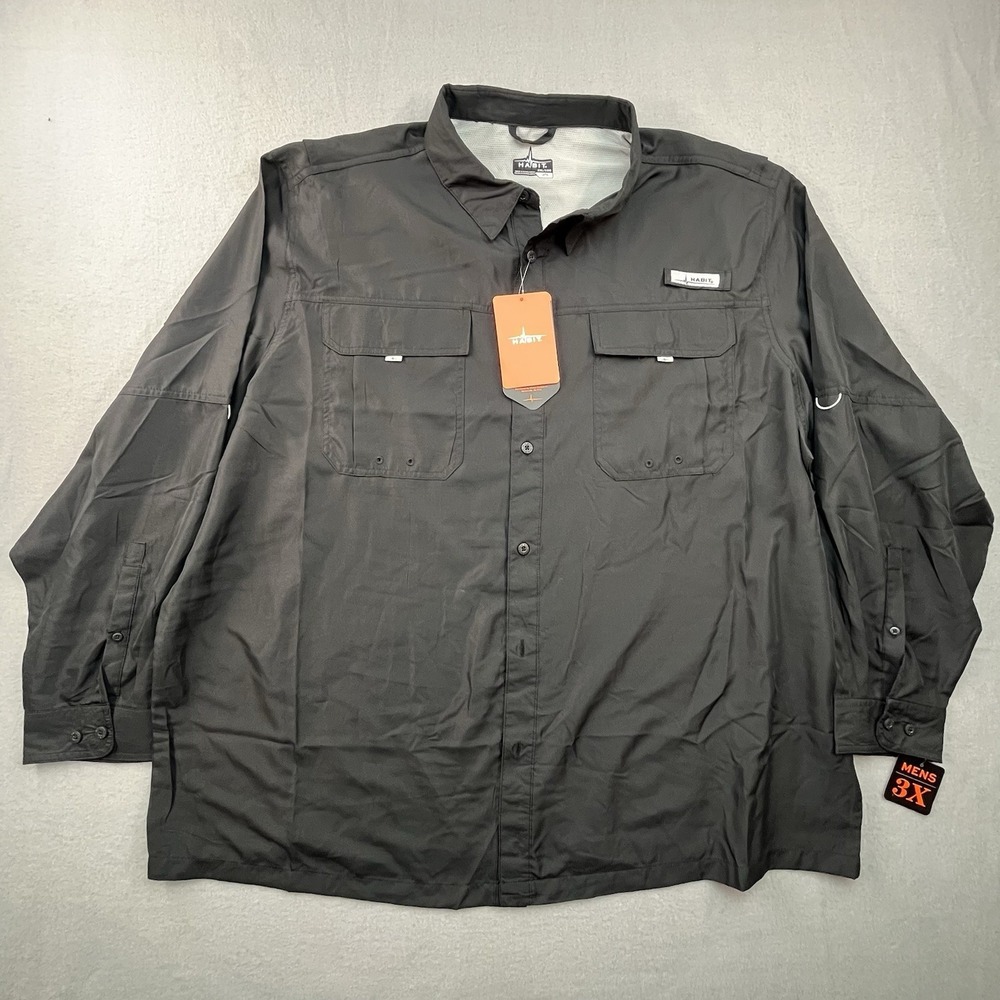 Habit Crayfish Creek River Shirt Mens 3XL Long Sleeve UPF 40 Fishing Outdoor NWT